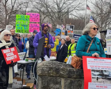 Protesters at Tarrytown rally