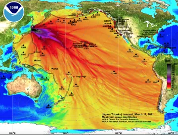 NOAA map of Fukushima 2011 radiation plume