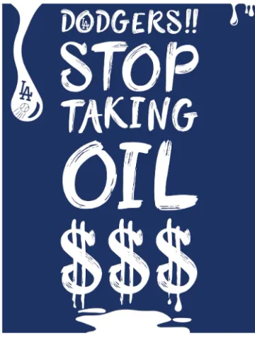 Dodgers stop taking oil sign 