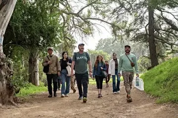People walking in a park 