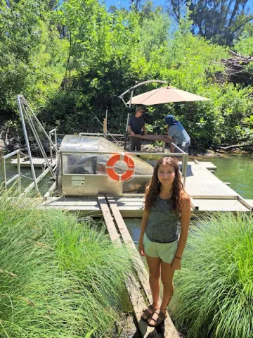 Helena at RCD Fish Monitoring station on Napa River