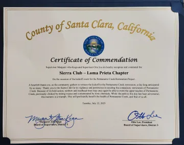 Santa Clara County Certificate