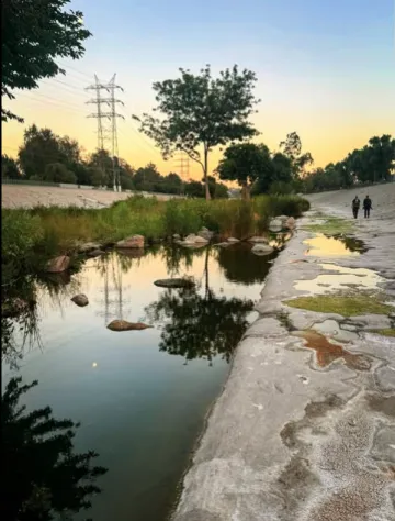 Walking along the river