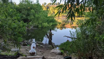 Early morning fishing at Puddingstone Reservoir