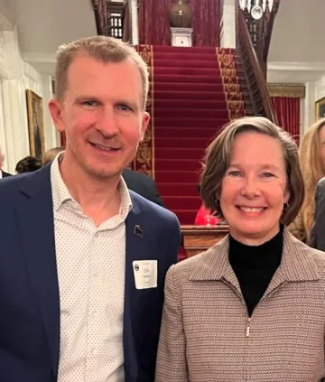 NC Chapter Director Chris Herndon is shown with NC Lt. Gov. Rachel Hunt at LNC gathering at the Governor's Mansion