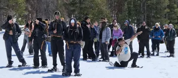 DFS Group shot snowboarding at Chickadee Ridge
