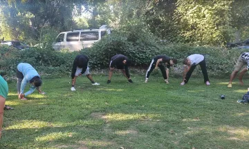 DFS Students in a morning Stretch