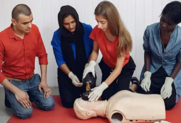 Indoor first aid class