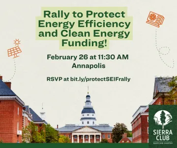 flyer for rally to protect Energy Efficiency and Clean Energy Funding!