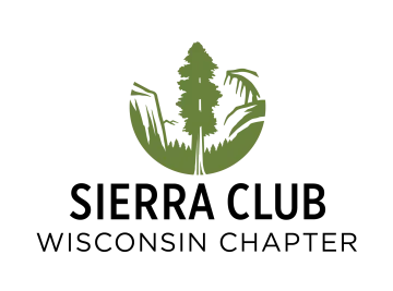 Green tree logo with black writing that says Sierra Club Wisconsin Chapter
