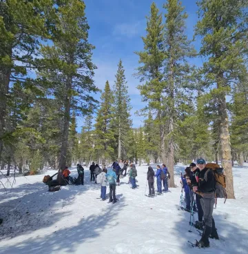 Group of snowshoers