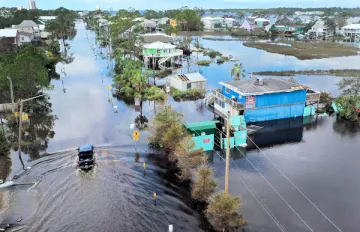 Flooded town