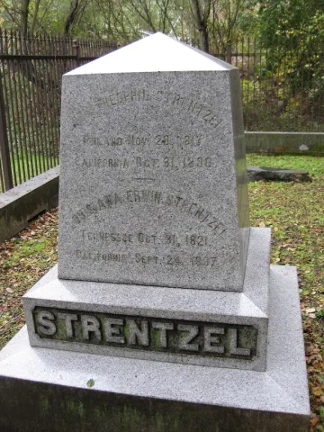 Dr. John Strentzel and his wife Louisiana monument