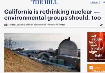 Cropped heading from The Hill on why environmentalists should rethink nuclear power