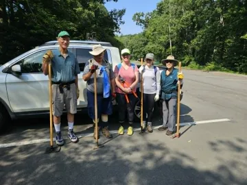 foothills members at July adopt a trail workday at Cumberland Knob