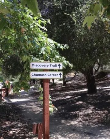 Sign leading to the Chumash Heritage Garden at the SLO Botanical Garden