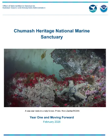 Photo from NOAA Chumash Heritage Marine Sanctuary showing Marine ecosystem with starfish 