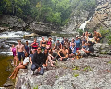 SPROG participants visit Linville Falls on an outing organized by a NC Chapter summer fellow