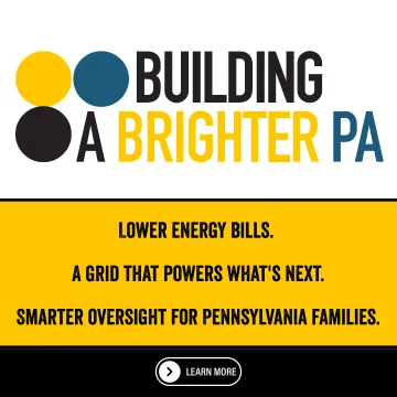 A graphic for a new campaign that reads, "Building a Brighter PA".