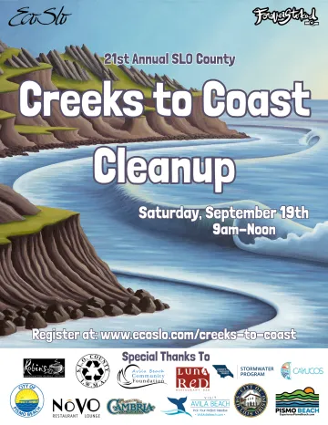 Flyer announcing September 19, 2026 Creeks to Coast Cleanup 