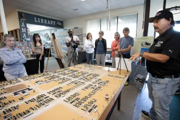 Colorado Sierra Club with John Hopper, Founder of the Amache Preservation Society, showing his students’ model of the internment camp at the Amache Museum in Granada, Colorado. Oct. 10th, 2026.  