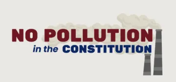 No pollution in the constitution words over a smoke stack 