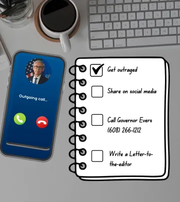 Image of phone calling Gove Evers and to do list for action on Line 5