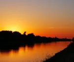 Peaceful sunset in the delta. 