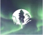 Tree against a moon, stylized