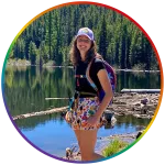 amanda reed smiling in front of a lake