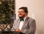 Jaq Payne giving formal talk