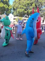 Inflatables at No Kings rally in SLO on October 18 2025