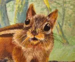 Painting of chipmunk by Karen Larson