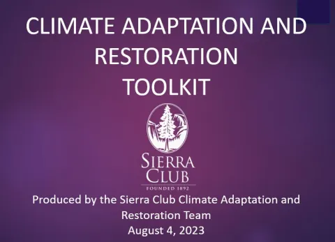 Climate Adaptation and Restoration Toolkit August 8 2023