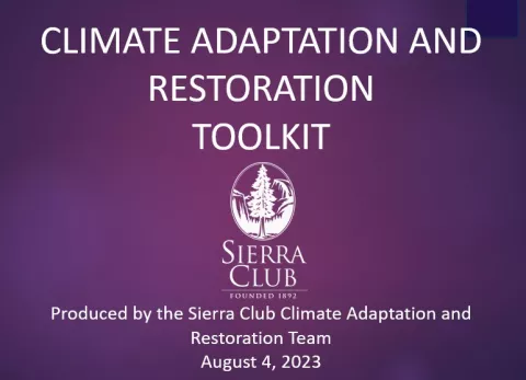 Climate Adaptation and Restoration Toolkit August 8 2023