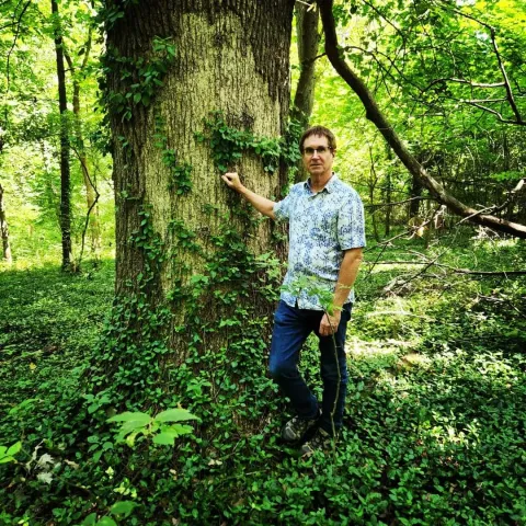 Don Hanrahan in a forest