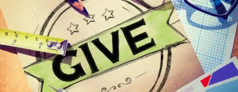 Drawing with the word "Give".
