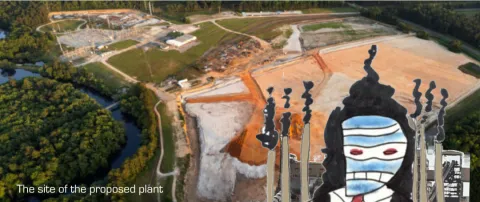 Aerial view of a proposed gas plant