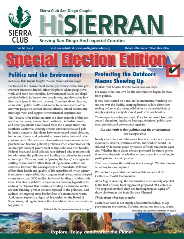 Front page of HiSierran Newsletter Oct Nov Dec 2026