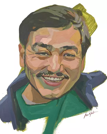 Illustration portrait of a smiling Will Anderson