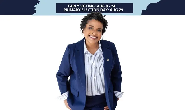 Amelia Parker, a Black woman with short dark hair, wearing a blazer and smiling.