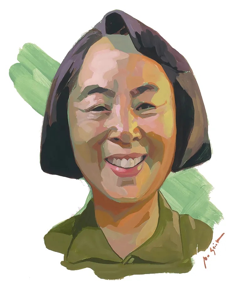 Illustration of Natalie Pien smiling at the camera