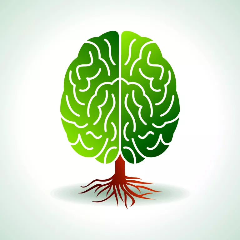 illustration of a tree in the shape of a brain