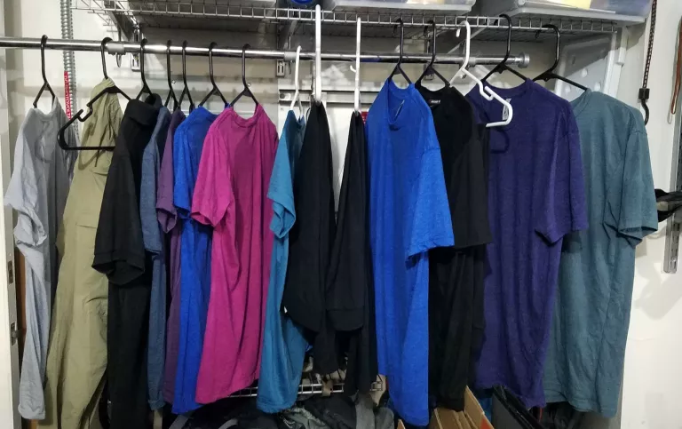 Hanging laundry to air dry, by Deborah Williams