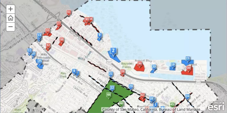 Current Burlingame Shoreline Development Projects, Interactive Map