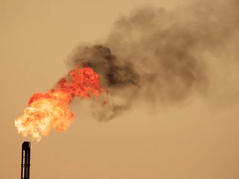 fire flare from smokestack