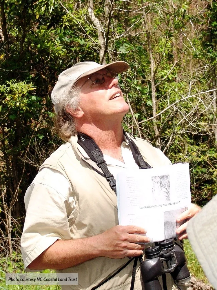 Croatan Group leader John Fussell leads a birding walk