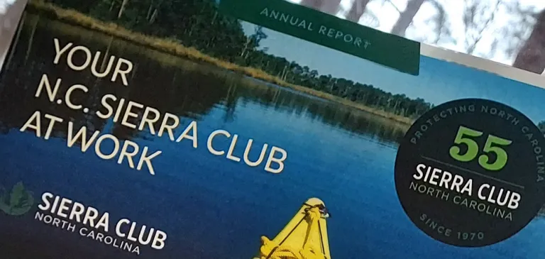A close-up of the headline on the cover of the NC Chapter's 2024 annual report