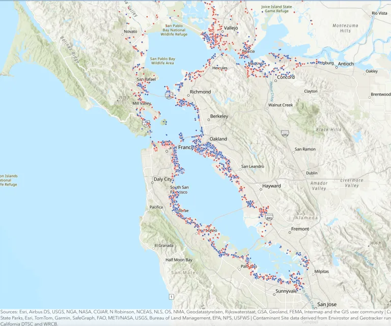 Map of contamination the Bay