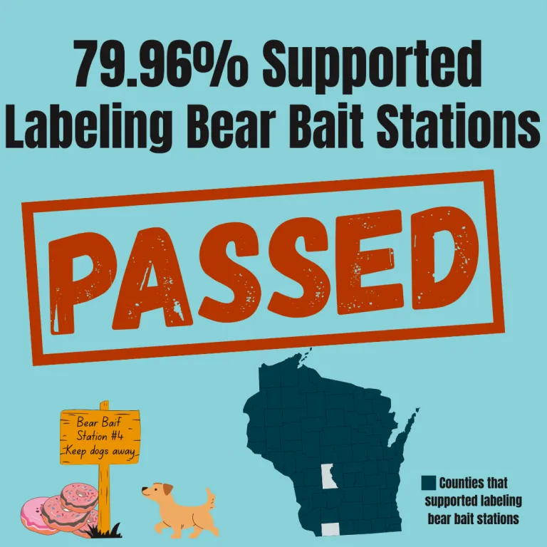 79.96% supported labeling bear bait stations with "Passed" written over it
